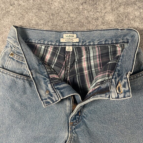 L.L. Bean Womens Medium Original Fit Jeans Flannel Lined Blue Comfortable Warm - Picture 3 of 12